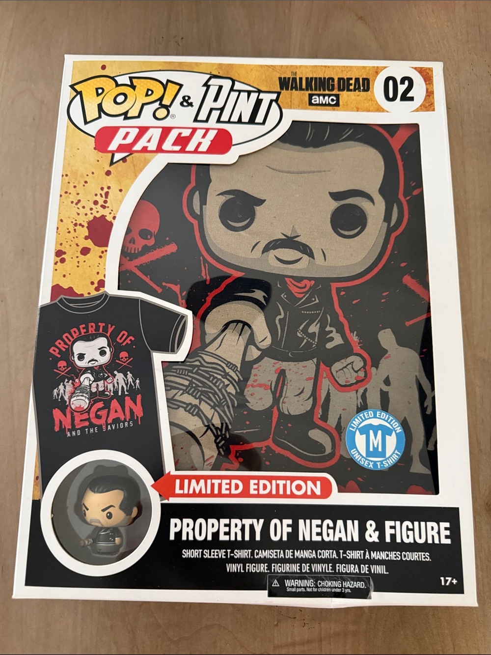 Funko Black & Red Negan Pop! Pint Pack T-Shirt with Figure